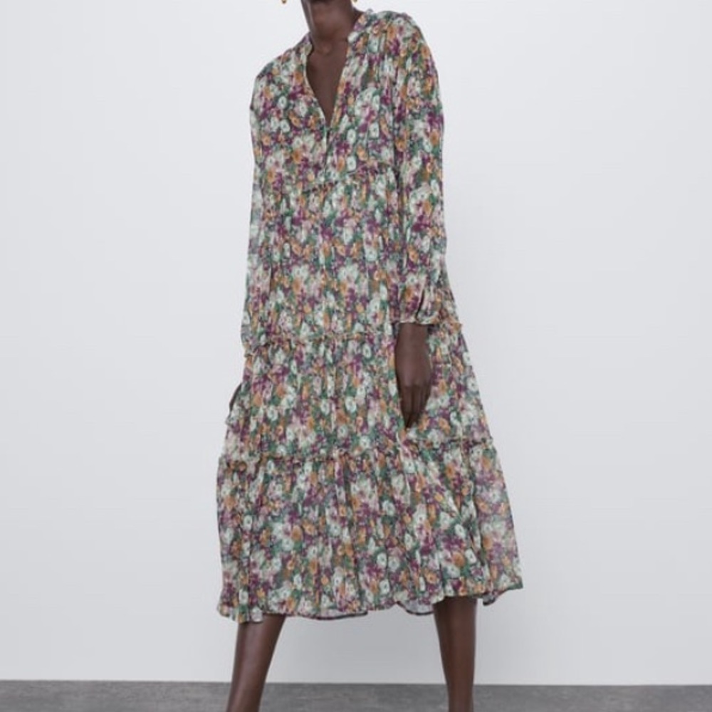 Zara floral midi
